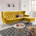 Sofa narożna - tkanina AquaClean, żółty Wzór skandynawski VOSS , {PARENT_CATEGORY_NAME - 2