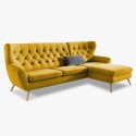 Sofa narożna - tkanina AquaClean, żółty Wzór skandynawski VOSS , {PARENT_CATEGORY_NAME - 1