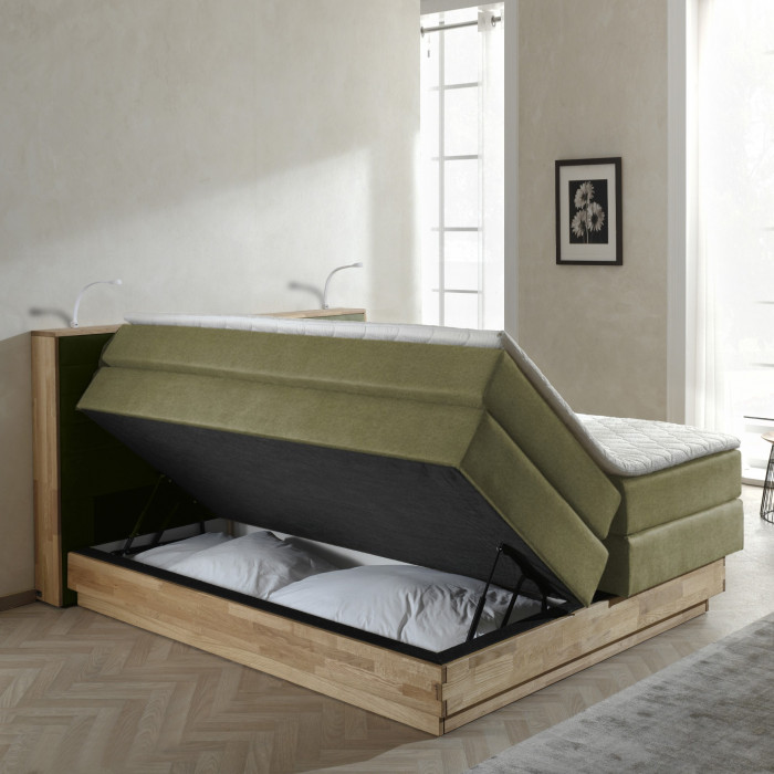 Łóżko Boxspring ze schowkiem, Moneta 180 zielone , {PARENT_CATEGORY_NAME - 2