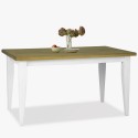 Drewniany stół do jadalni Provenance biały, brąz 140 x 80 cm, Lille , {PARENT_CATEGORY_NAME - 1