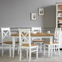 Drewniany stół do jadalni Provenance biały, brąz 140 x 80 cm, Lille , {PARENT_CATEGORY_NAME - 4