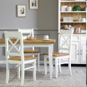 Drewniany stół do jadalni Provenance biały, brąz 140 x 80 cm, Lille , {PARENT_CATEGORY_NAME - 6