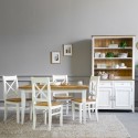 Drewniany stół do jadalni Provenance biały, brąz 140 x 80 cm, Lille , {PARENT_CATEGORY_NAME - 7