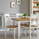 Drewniane krzesło prowansalskie biało-brązowe, sosna Lille , {PARENT_CATEGORY_NAME - 6