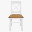 Drewniane krzesło prowansalskie biało-brązowe, sosna Lille , {PARENT_CATEGORY_NAME - 3