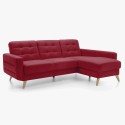 Sofa narożna - tkanina AquaClean, bordowa Skandynawski design Voss , {PARENT_CATEGORY_NAME - 1