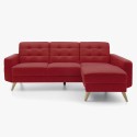 Sofa narożna - tkanina AquaClean, bordowa Skandynawski design Voss , {PARENT_CATEGORY_NAME - 3