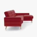 Sofa narożna - tkanina AquaClean, bordowa Skandynawski design Voss , {PARENT_CATEGORY_NAME - 6
