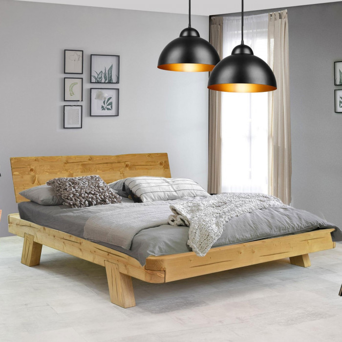 Łóżko z drewnianych bali MIA świerk, zaokrąglone narożniki 180 x 200 cm , {PARENT_CATEGORY_NAME - 1