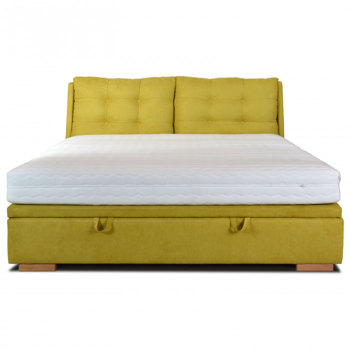 Łóżko tapicerowane 180 x 200 ze schowkiem żółte, Novi , {PARENT_CATEGORY_NAME - 3