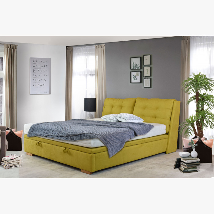 Łóżko tapicerowane 180 x 200 ze schowkiem żółte, Novi , {PARENT_CATEGORY_NAME - 10
