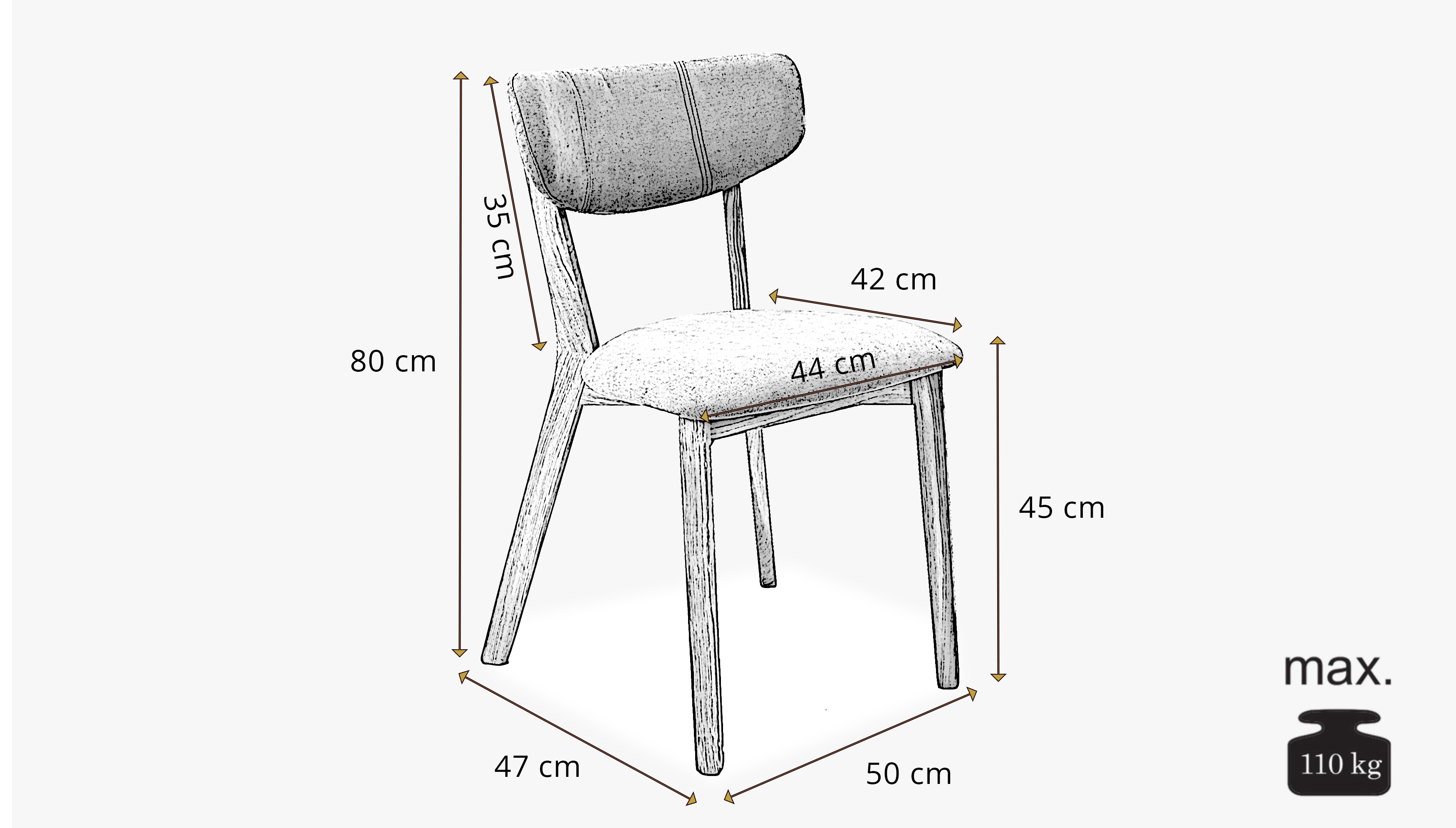 Moderní židle dub amisa rozmery